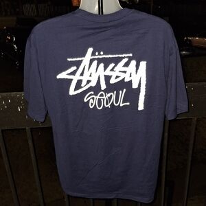 NWOT Y2K VTG STUSSY Seoul Big Logo T Shirt Size XL